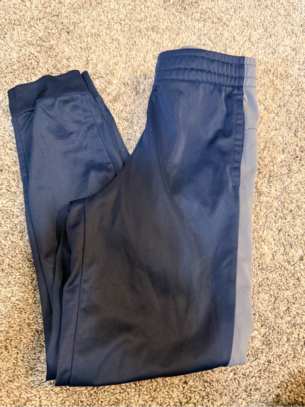 tek gear Navy Sweatpants with Gray Side Stripe